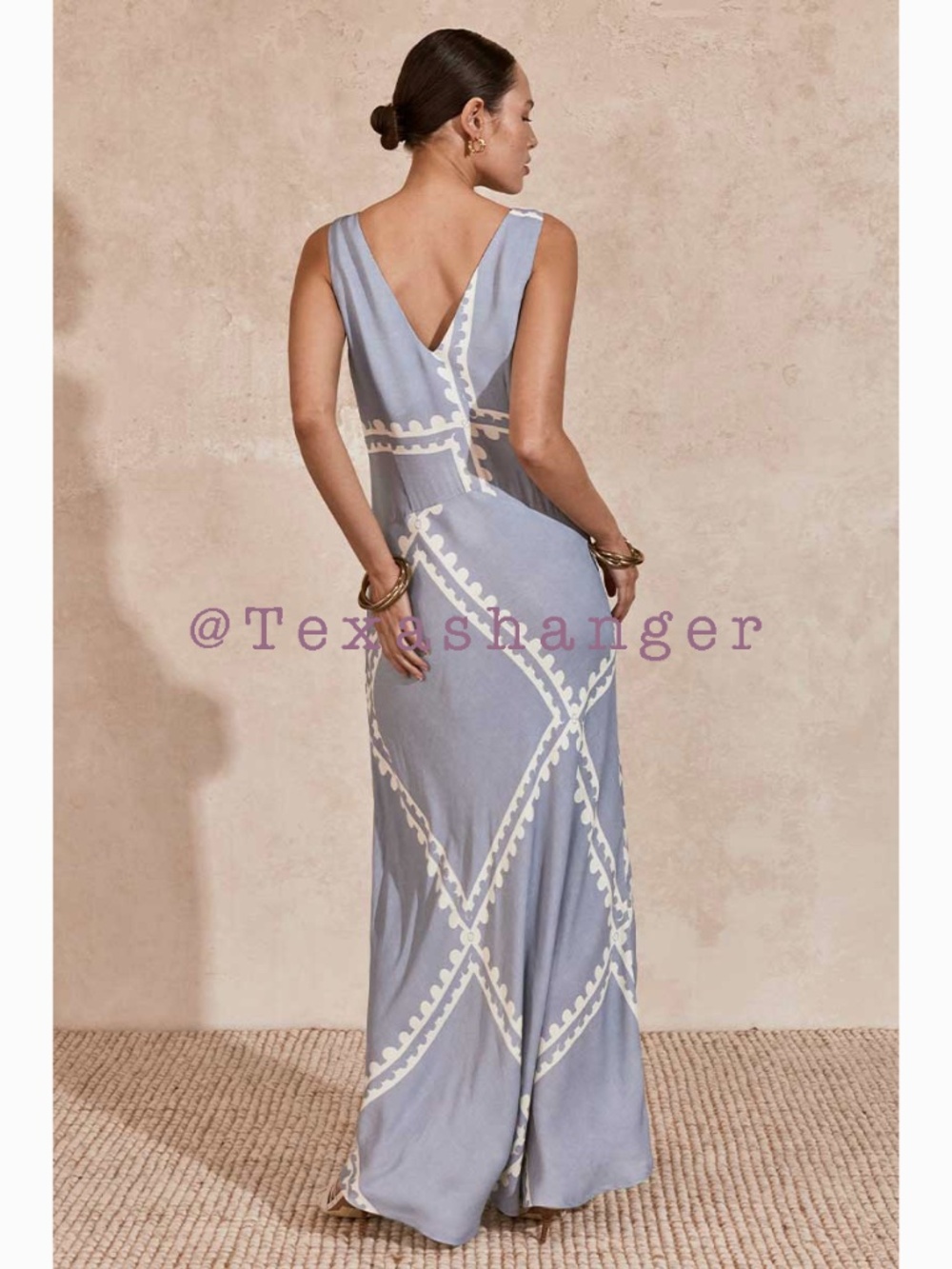 Mon Renn NWT Serape Midi Dress Medium / 10 Blue Postcards - Picture 8 of 13